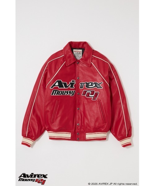MOUSSY(マウジー)の「AVIREX LEATHER VARSITY ジャケット(ブルゾン・レディース・レッド・FREE)」の1枚目の写真