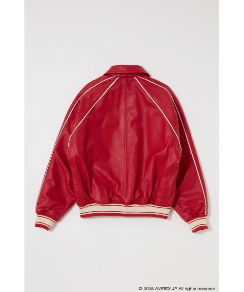 MOUSSY(マウジー)の「AVIREX LEATHER VARSITY ジャケット(ブルゾン・レディース・レッド・FREE)」の2枚目の写真
