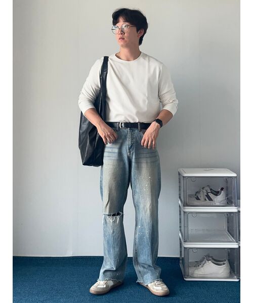 MUSINSA STANDARD（ムシンサスタンダード）の「ベーシック長袖Tシャツ [ダスティクリーム]（Tシャツ/カットソー・メンズ・その他・LARGE/X-LARGE/XX-LARGE/XXX-LARGE/SMALL/MEDIUM）」の6枚目の写真