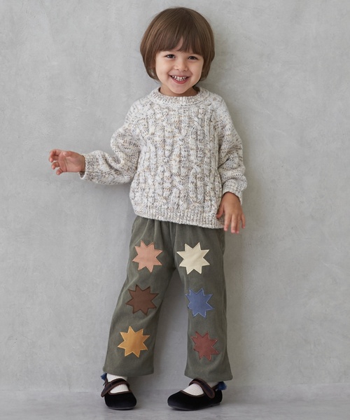 petit main(プティマイン)の「モチーフアップリケパンツ(その他パンツ・キッズ・ライトカーキ/アイボリー・100cm/120cm/90cm/110cm)」の2枚目の写真