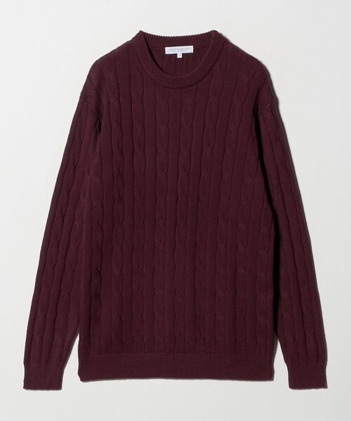 A DAY IN THE LIFE UNITED ARROWS(アデイインザライフユナイテッドアローズ)の「ケーブルニット-ウォッシャブル-<A DAY IN THE LIFE>(ニット/セーター・メンズ・ネイビー/ナチュラル/ワイン・L/M/S)」の1枚目の写真