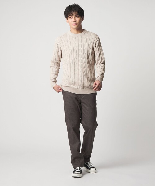 A DAY IN THE LIFE UNITED ARROWS(アデイインザライフユナイテッドアローズ)の「ケーブルニット-ウォッシャブル-<A DAY IN THE LIFE>(ニット/セーター・メンズ・ネイビー/ナチュラル/ワイン・L/M/S)」の5枚目の写真