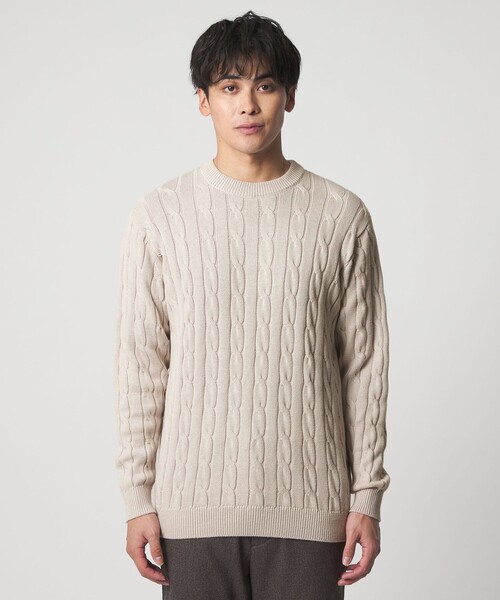 A DAY IN THE LIFE UNITED ARROWS(アデイインザライフユナイテッドアローズ)の「ケーブルニット-ウォッシャブル-<A DAY IN THE LIFE>(ニット/セーター・メンズ・ネイビー/ナチュラル/ワイン・L/M/S)」の7枚目の写真