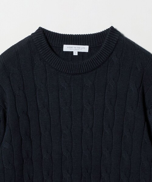 A DAY IN THE LIFE UNITED ARROWS(アデイインザライフユナイテッドアローズ)の「ケーブルニット-ウォッシャブル-<A DAY IN THE LIFE>(ニット/セーター・メンズ・ネイビー/ナチュラル/ワイン・L/M/S)」の16枚目の写真