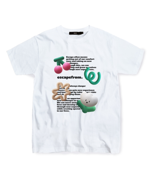 ESCAPEFROM(エスケープフロム)の「3DフラワープリントTシャツホワイト(Tシャツ/カットソー・レディース・その他・SMALL/MEDIUM/LARGE)」の1枚目の写真
