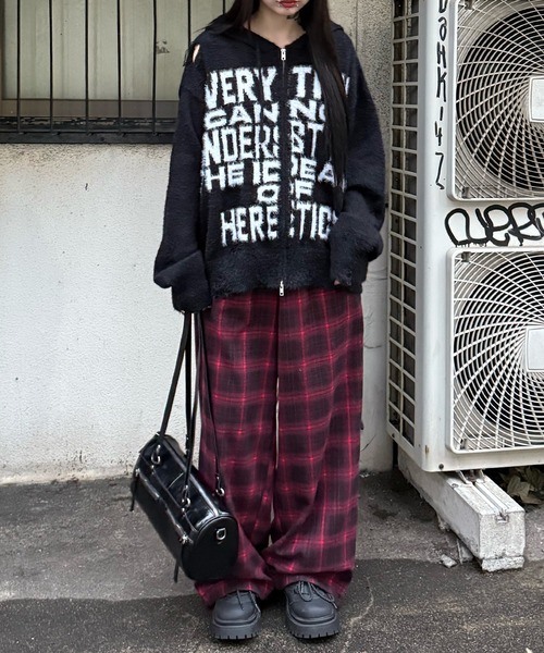 Figments（フィグメンツ）の「チェックワイドパンツ（その他パンツ・レディース・レッド/ブラック・FREE）」の7枚目の写真