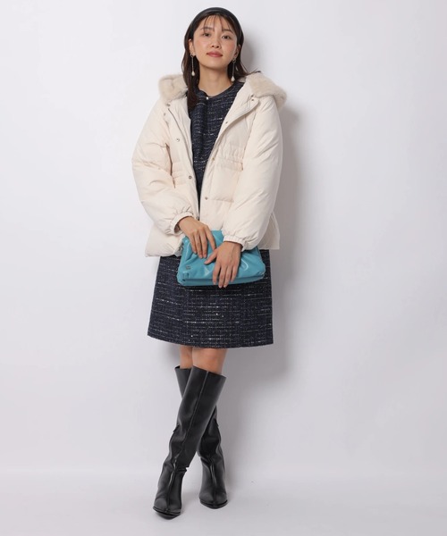 JUSGLITTY（ジャスグリッティー）の「サイド釦ツイードミニスカート（スカート・レディース・ネイビー/ブラック・0/1/2）」の11枚目の写真