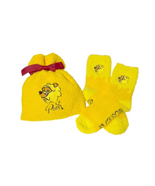 Disney(ディズニー)の「【 Disney 】 もこもこ靴下 in 巾着 25W11(ソックス/靴下・レディース・ネイビー/ライトピンク/グレー/イエロー・FREE)」の3枚目の写真
