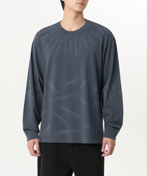 ブリーチ リラックスド リップ カフス 長袖Tシャツ [ダークブルー]