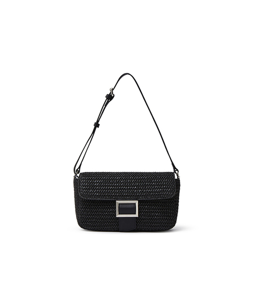 LAP(ラップ)の「RATTAN BAGUETTE BAG AR7AB441(ショルダーバッグ・レディース・ブラック/ベージュ・FREE)」の2枚目の写真