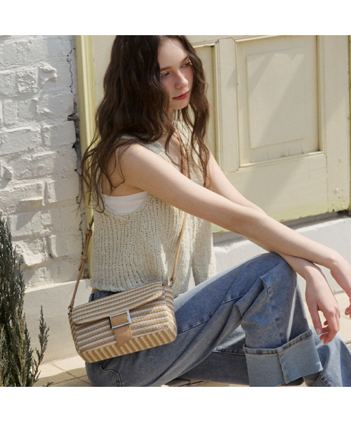 LAP(ラップ)の「RATTAN BAGUETTE BAG AR7AB441(ショルダーバッグ・レディース・ブラック/ベージュ・FREE)」の13枚目の写真