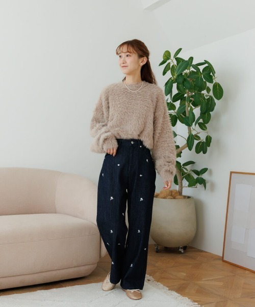 flower(フラワー)の「スノーフラワーデニム(デニムパンツ・レディース・ネイビー/ブラック・SMALL/MEDIUM)」の13枚目の写真