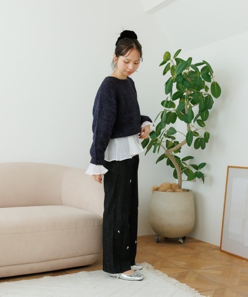 flower(フラワー)の「スノーフラワーデニム(デニムパンツ・レディース・ネイビー/ブラック・SMALL/MEDIUM)」の17枚目の写真