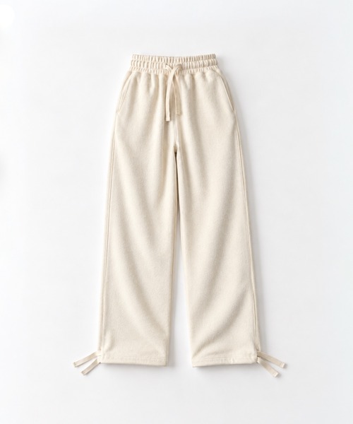 CANAL JEAN(キャナルジーン)の「HARING 裏使い刺繍ジョガーパンツ(スウェットパンツ・レディース・クリーム/ネイビー/サックスブルー/スミクロ・ONE SIZE)」の5枚目の写真