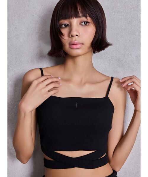 GYDA(ジェイダ)の「【WEB限定!!】CROSS POINTウエストクロスビスチェ(キャミソール・レディース・オフホワイト/ブラック・FREE)」の14枚目の写真
