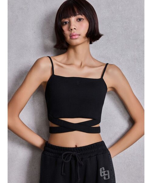GYDA(ジェイダ)の「【WEB限定!!】CROSS POINTウエストクロスビスチェ(キャミソール・レディース・オフホワイト/ブラック・FREE)」の15枚目の写真