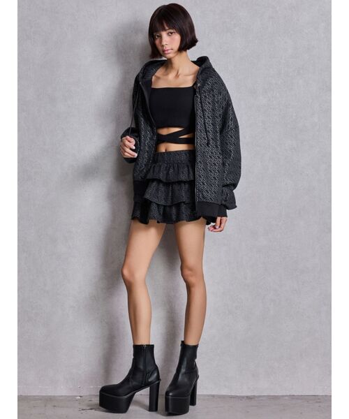 GYDA(ジェイダ)の「【WEB限定!!】CROSS POINTウエストクロスビスチェ(キャミソール・レディース・オフホワイト/ブラック・FREE)」の20枚目の写真