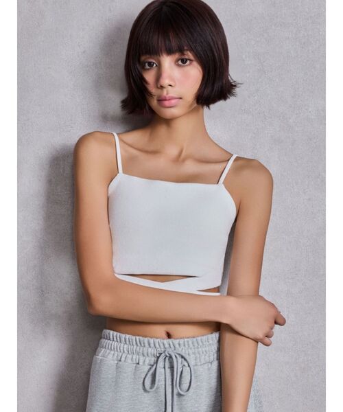GYDA(ジェイダ)の「【WEB限定!!】CROSS POINTウエストクロスビスチェ(キャミソール・レディース・オフホワイト/ブラック・FREE)」の22枚目の写真