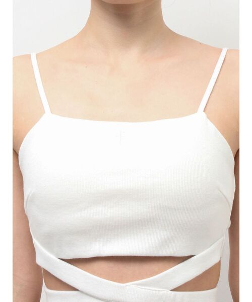 GYDA(ジェイダ)の「【WEB限定!!】CROSS POINTウエストクロスビスチェ(キャミソール・レディース・オフホワイト/ブラック・FREE)」の11枚目の写真