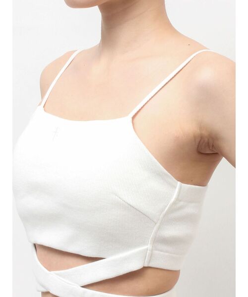 GYDA(ジェイダ)の「【WEB限定!!】CROSS POINTウエストクロスビスチェ(キャミソール・レディース・オフホワイト/ブラック・FREE)」の12枚目の写真