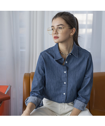 A3404 Classic denim shirts_Medium blue