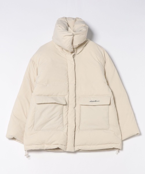 Eddie Bauer（エディーバウアー）の「パフィーネック ダウンジャケット（ダウンジャケット/コート・レディース・オフホワイト/ブラック・M/S/XL/L）」の3枚目の写真