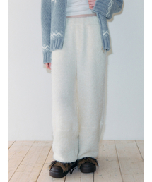 Fur Banding Pants, Ivory