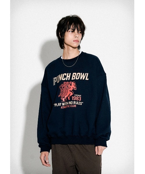 NO NEED（ノーニード）の「【PUNCHLINE】Punchball Sweatshirt/JUMT9210（スウェット・メンズ・ネイビー/クリーム/グレー・LL/L/M/3L）」の7枚目の写真