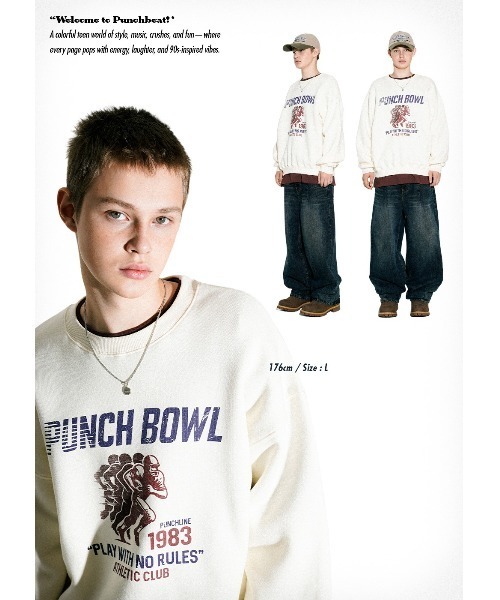 NO NEED（ノーニード）の「【PUNCHLINE】Punchball Sweatshirt/JUMT9210（スウェット・メンズ・ネイビー/クリーム/グレー・LL/L/M/3L）」の9枚目の写真