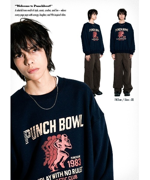 NO NEED（ノーニード）の「【PUNCHLINE】Punchball Sweatshirt/JUMT9210（スウェット・メンズ・ネイビー/クリーム/グレー・LL/L/M/3L）」の19枚目の写真