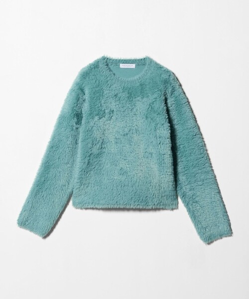 A DAY IN THE LIFE UNITED ARROWS(アデイインザライフユナイテッドアローズ)の「ファーライク クルーネックニット <A DAY IN THE LIFE>(ニット/セーター・レディース・ターコイズブルー系/モカ/ライトグレー・FREE)」の1枚目の写真
