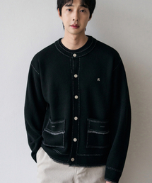 ALYSS（アリス）の「[オジョンギュXアリス] タッセルラインステッチニットラウンドジャケット [ブラック]（その他アウター）」