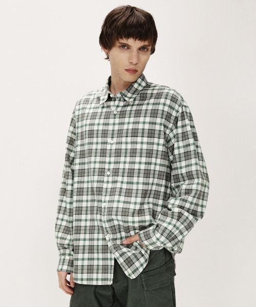 SHIRTER(シャーター)の「NAVONA FLANNEL CHECK SHIRT (GREEN)(シャツ/ブラウス・メンズ・その他・SMALL/MEDIUM/LARGE)」の5枚目の写真