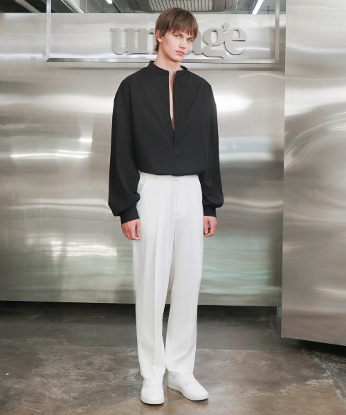 UNTAGE（アンテージ）の「リネンヘンリーシャツ[ブラック(ユニセックス)]_UTS-FS84（シャツ/ブラウス・メンズ・その他・MEDIUM/LARGE）」の4枚目の写真