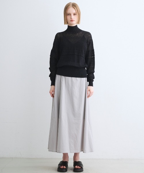 three dots(スリードッツ)の「ソフトコットンレーヨン レーストップス(ニット/セーター・レディース・ブラック/オフホワイト/ブラウン/ピンク/ボルドー・SMALL)」の12枚目の写真