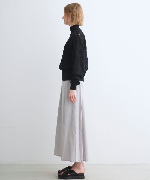 three dots(スリードッツ)の「ソフトコットンレーヨン レーストップス(ニット/セーター・レディース・ブラック/オフホワイト/ブラウン/ピンク/ボルドー・SMALL)」の14枚目の写真