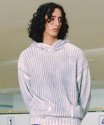 FDR（エフディーアール）の「Brushed Two-Tone Overfit Hood_Dark Navy（ニット/セーター）」