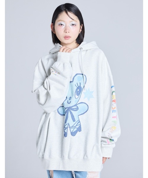 Little sunny bite（リトルサニーバイト）の「《Little Sunny Bite》little sunny bite x Humberto Cruz bear hoodie（パーカー・レディース・ブラック・MEDIUM）」の2枚目の写真