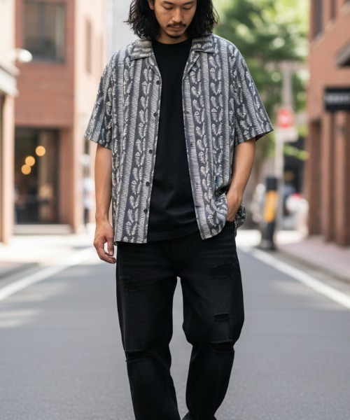 TCSS(ティーシーエスエス)の「SS SHIRT/TCSS/ティーシーエスエス レトロフラワー オープンカラーシャツ 半袖 開襟シャツ アロハシャツ 総柄 ヴィンテージ サーフ リゾート(シャツ/ブラウス・メンズ・ブラウン/グレー/グリーン・LARGE/X-LARGE/MEDIUM)」の2枚目の写真