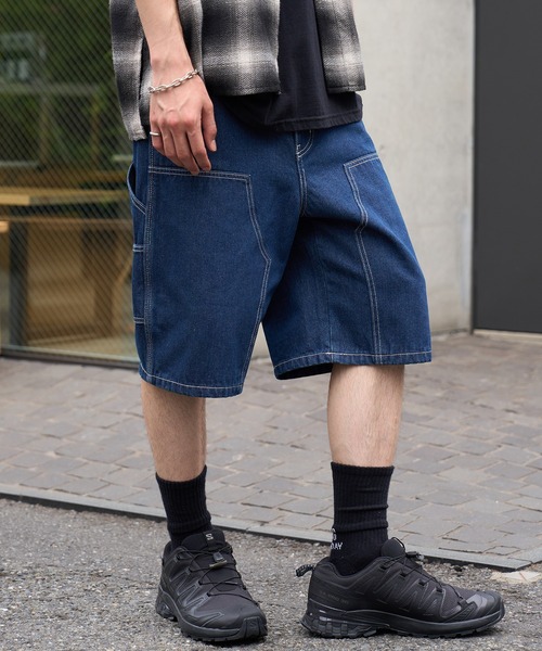MAISON CLUB(メゾンクラブ)の「【MAISON CLUB】Double Knee Short Pants / デニムダブルニーショートパンツ ショーツ(デニムパンツ・メンズ・ブラック/サックスブルー/グレー/ネイビー・L/M)」の3枚目の写真