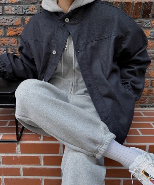 NOWLE(ノウル)の「【NOWLE】スタンドカラー ブラック デニムブルゾン(デニムジャケット・メンズ・ダークネイビー・LARGE/MEDIUM/X-LARGE)」の13枚目の写真