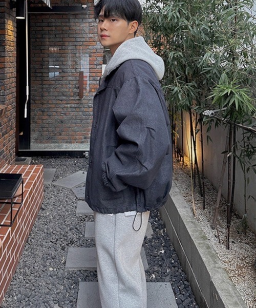 NOWLE(ノウル)の「【NOWLE】スタンドカラー ブラック デニムブルゾン(デニムジャケット・メンズ・ダークネイビー・LARGE/MEDIUM/X-LARGE)」の19枚目の写真