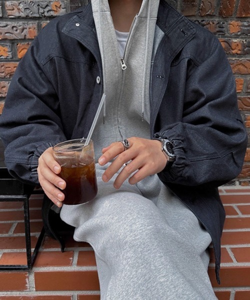 NOWLE(ノウル)の「【NOWLE】スタンドカラー ブラック デニムブルゾン(デニムジャケット・メンズ・ダークネイビー・LARGE/MEDIUM/X-LARGE)」の20枚目の写真