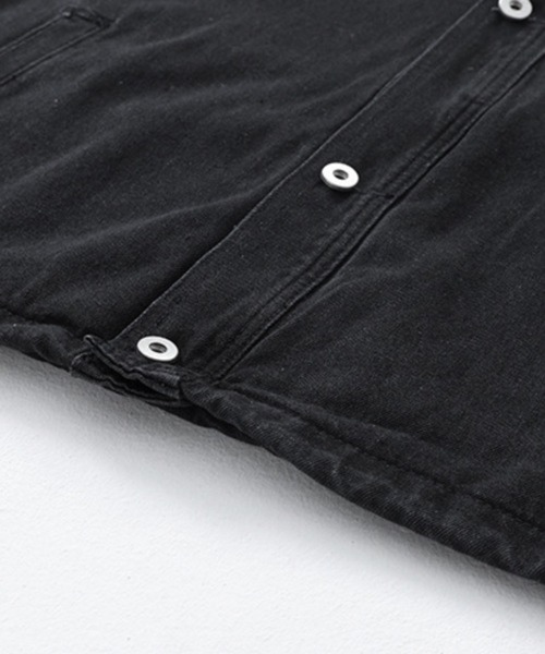 NOWLE(ノウル)の「【NOWLE】スタンドカラー ブラック デニムブルゾン(デニムジャケット・メンズ・ダークネイビー・LARGE/MEDIUM/X-LARGE)」の4枚目の写真