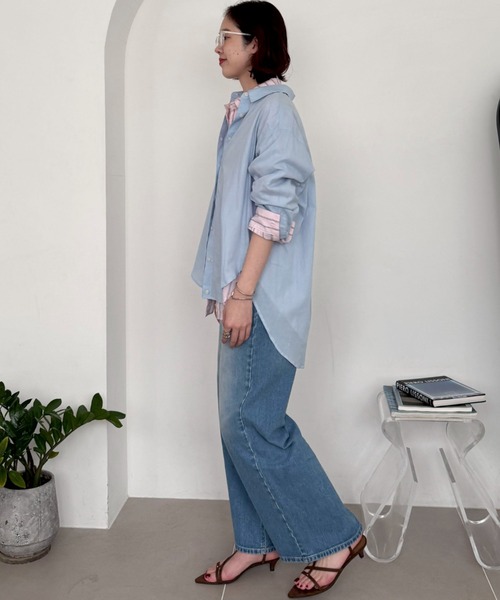 Doux archives（ドゥアルシーヴ）の「【26SS先行予約】シアーボイル２ＷＡＹシャツ（シャツ/ブラウス・レディース・サックスブルー/ピンク/イエロー・FREE）」の5枚目の写真