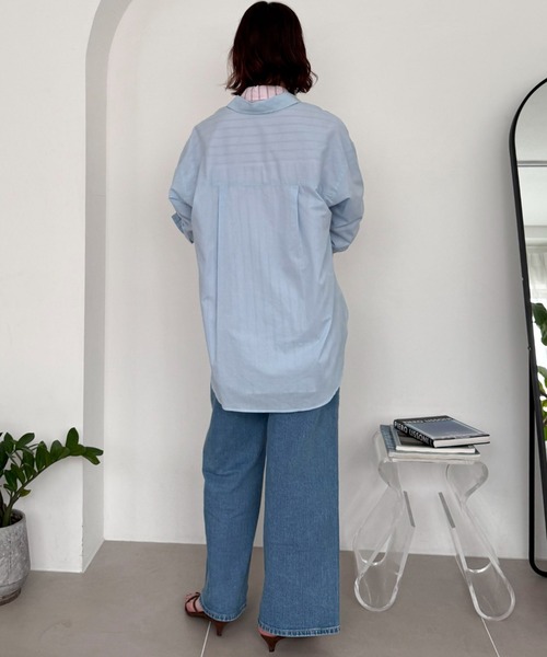 Doux archives（ドゥアルシーヴ）の「【26SS先行予約】シアーボイル２ＷＡＹシャツ（シャツ/ブラウス・レディース・サックスブルー/ピンク/イエロー・FREE）」の6枚目の写真