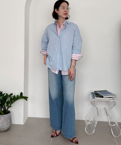 Doux archives（ドゥアルシーヴ）の「【26SS先行予約】シアーボイル２ＷＡＹシャツ（シャツ/ブラウス・レディース・サックスブルー/ピンク/イエロー・FREE）」の7枚目の写真