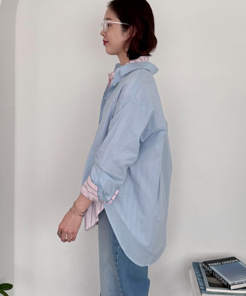 Doux archives（ドゥアルシーヴ）の「【26SS先行予約】シアーボイル２ＷＡＹシャツ（シャツ/ブラウス・レディース・サックスブルー/ピンク/イエロー・FREE）」の8枚目の写真