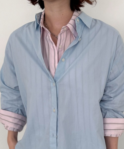 Doux archives（ドゥアルシーヴ）の「【26SS先行予約】シアーボイル２ＷＡＹシャツ（シャツ/ブラウス・レディース・サックスブルー/ピンク/イエロー・FREE）」の12枚目の写真