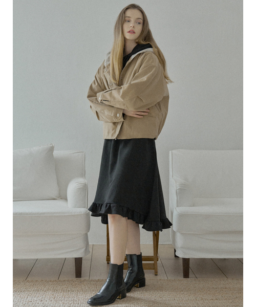 AVANT-G（アバン）の「Quilted Liner Hooded Jumper - BEIGE（その他アウター・レディース・ブラック/ベージュ・FREE）」の5枚目の写真